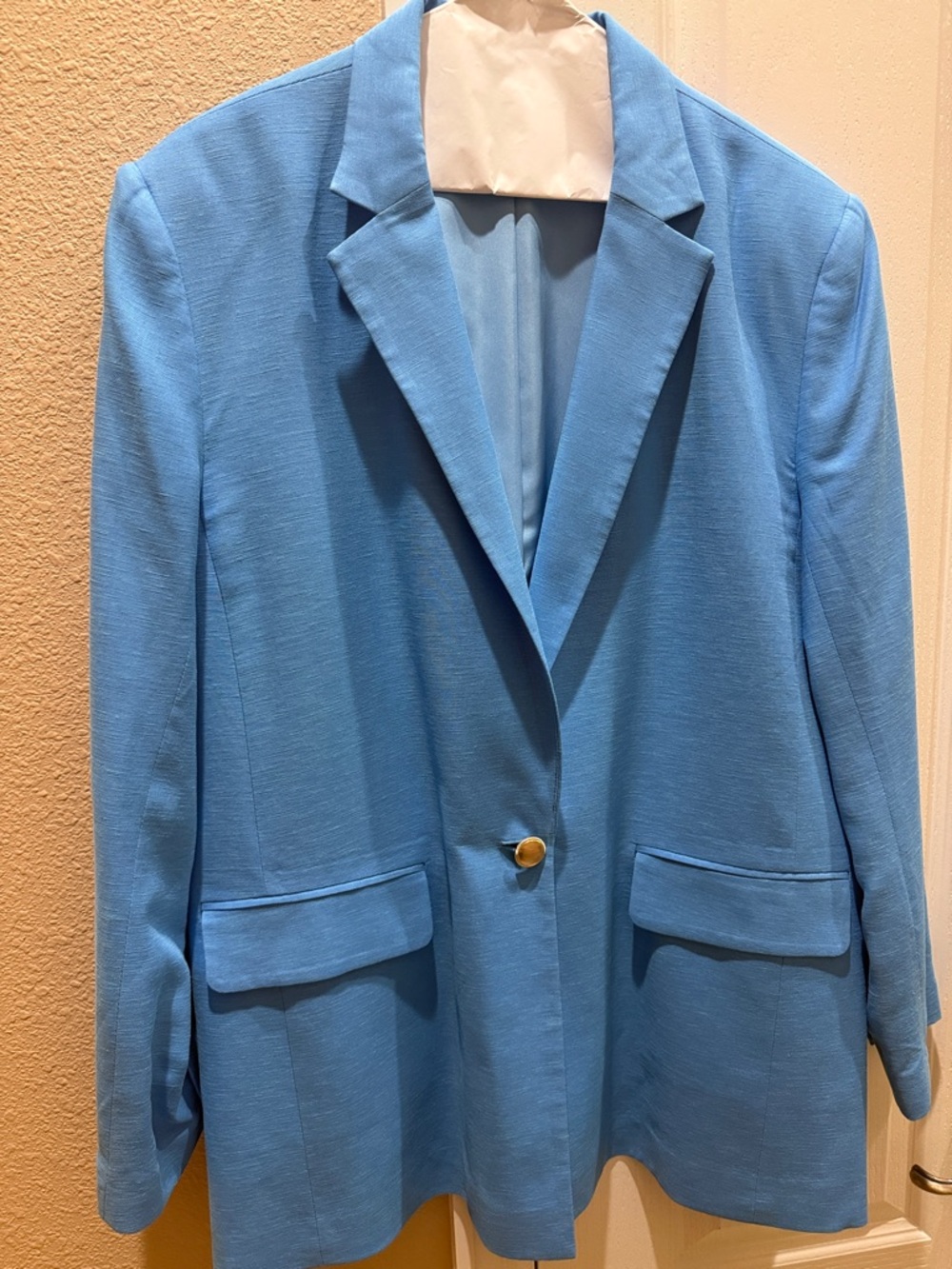 Ann Taylor Light Blue Single-Button Women's Blazer lined.